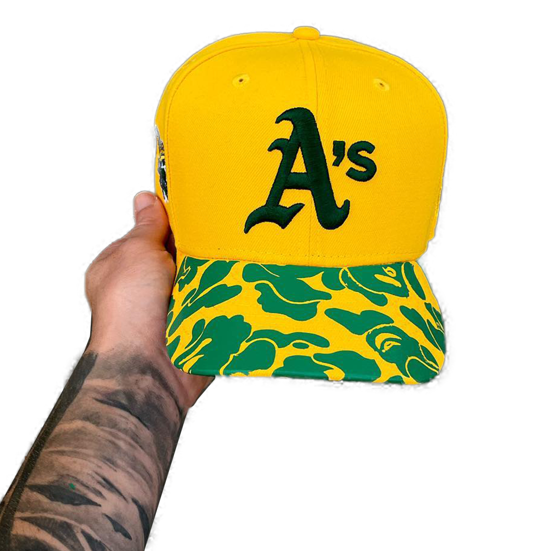 OREST GREEN BRIM YELLOW OAKLAND ATHLETICS FITTED