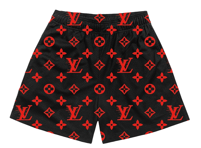 BLACK RED L V SHORTS