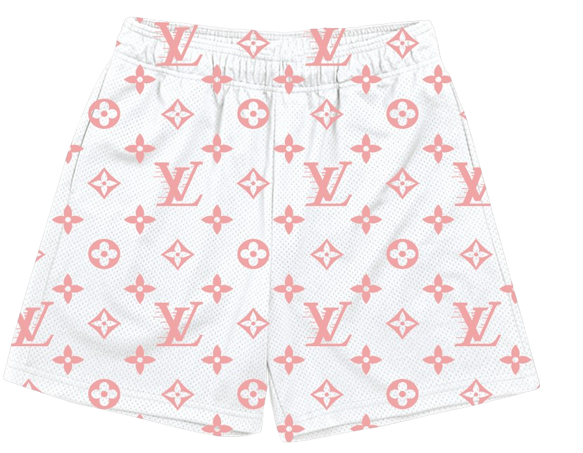 WHITE PINK L V SHORTS