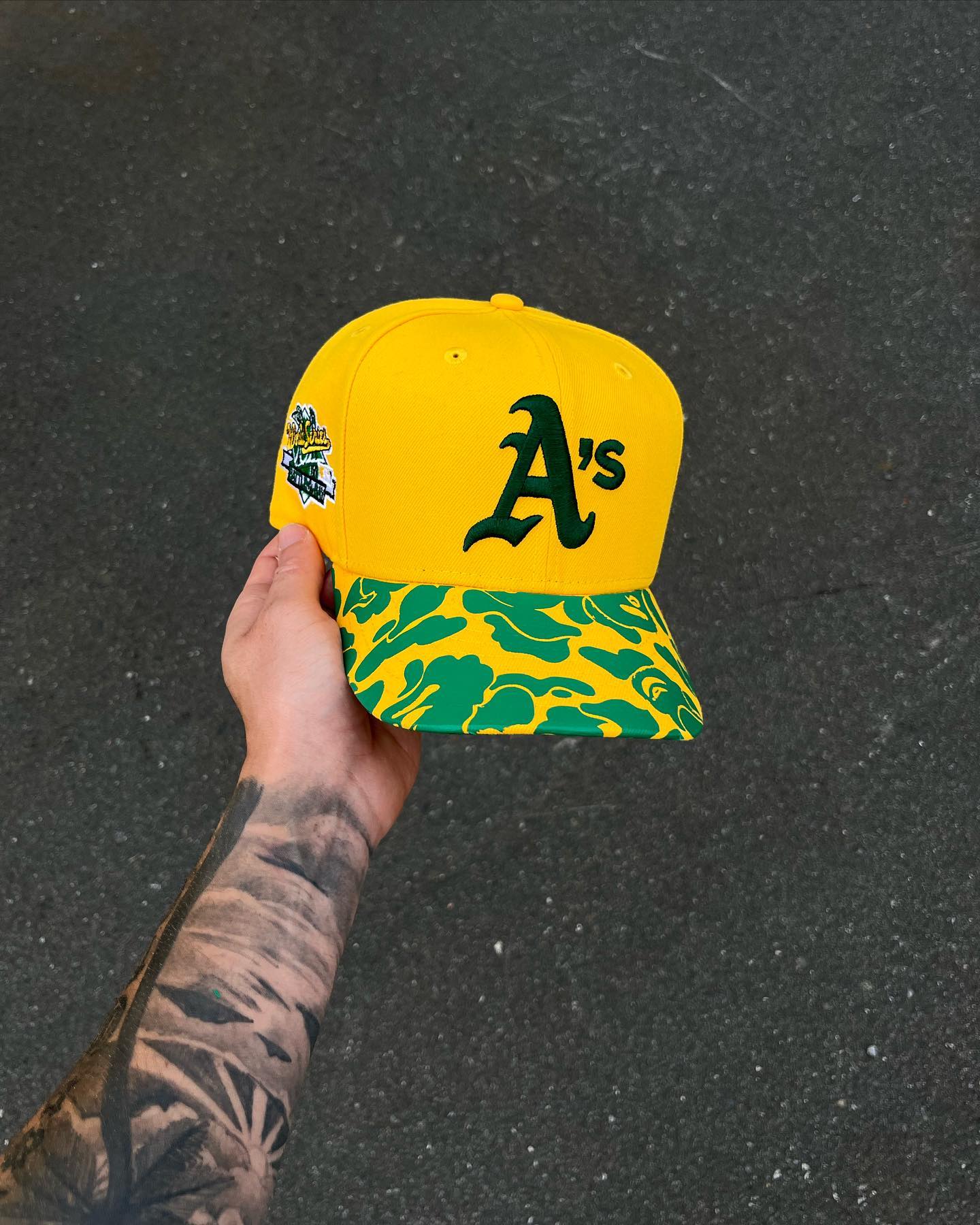 OREST GREEN BRIM YELLOW OAKLAND ATHLETICS FITTED