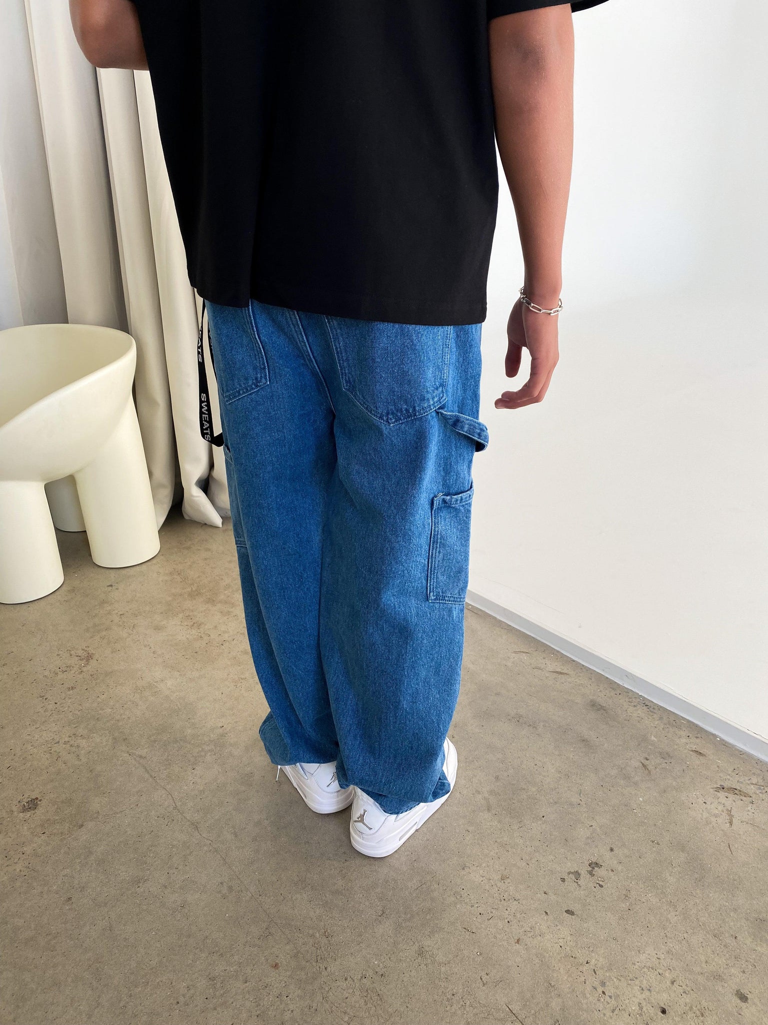 DENIM UTILITY PANT - BLUE